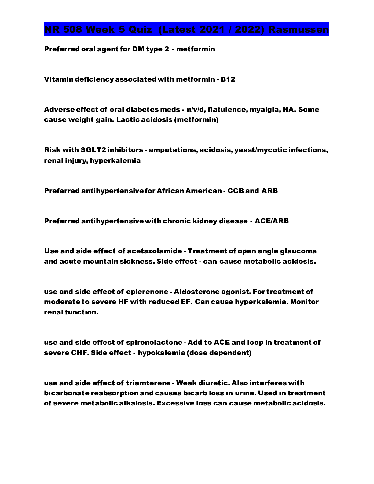 Preview image for NR 508 Week 5 Quiz (Latest 2021 / 2022) Rasmussen